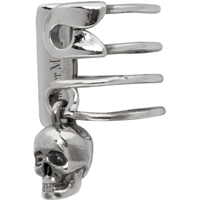 Alexander Mcqueen 单只银色 Skull Safety Pin 耳骨夹 In 0446 Mcq0911sil.v.b