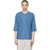 ISSEY MIYAKE BLUE COTTON LINEN T-SHIRT