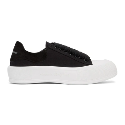 Alexander Mcqueen Man Black And White Lace-up Skate Shoes In Blue