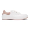 ALEXANDER MCQUEEN WHITE & PINK DECK PLIMSOLL SNEAKERS