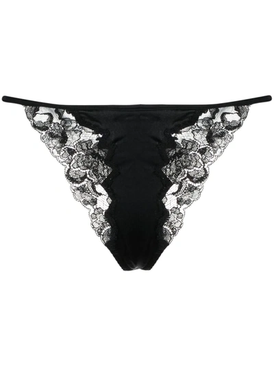 Dolce & Gabbana Dolce&gabbana Lace-panel Bow-detail Thongs In Black