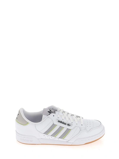 Adidas Originals Continental 80 Stripes Leather Sneakers In White