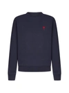 AMI ALEXANDRE MATTIUSSI AMI LOGO EMBROIDERED CREWNECK SWEATSHIRT