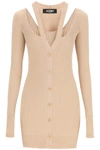 Adamo Ribbed Sweater With Cut Out Detail In Nude 1