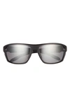 Oakley Split Shot 64mm Polarized Rectangle Sunglasses In Matte Black/ Prizm Black