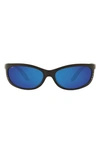 Costa Del Mar 61mm Polarized Oval Sunglasses In Black Blue