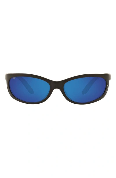 Costa Del Mar 61mm Polarized Oval Sunglasses In Black Blue