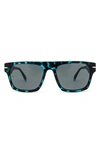 Mita Nile 56mm Rectangular Sunglasses In Matte Blue Demi/ Smoke