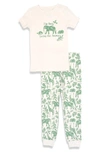 PAJAMAS FOR PEACE KIDS' SAVING ANIMALS FITTED ORGANIC COTTON TWO-PIECE PAJAMAS,IAM39