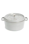 Staub 7-quart Round Enameled Cast Iron Cocotte In White Truffle