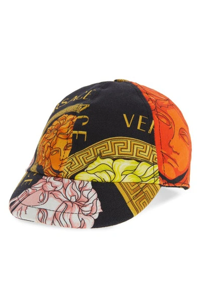 Versace Kids' Medusa Amplified Baseball Cap In Black Multi