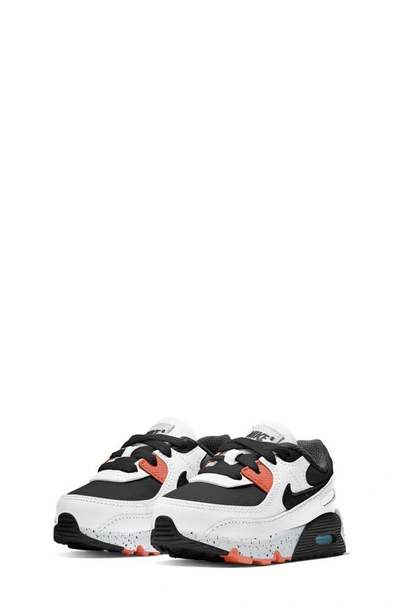 Nike Kids' Air Max 90 Trainer In White/ Black/ Orange/ Aqua