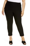 Eileen Fisher Plus Size Washable Stretch-crepe Slim Ankle Pants In Black