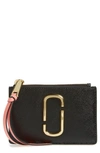 The Marc Jacobs Marc Jacobs Snapshot Leather Id Wallet In Black/ Rose