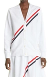 THOM BROWNE DIAGONAL STRIPE OVERSIZE CARDIGAN,FJT166A-03377