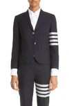 THOM BROWNE STRIPE HIGH ARMHOLE WOOL SPORT COAT,FBC010V-06146