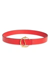 Christian Louboutin Monogram-buckle Leather Belt In Loubi Gold