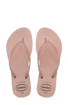 Havaianas Women's Slim Gloss Thong Flip Flops In Pink