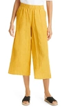 Eileen Fisher Organic Linen Crop Wide Leg Pants In Magld