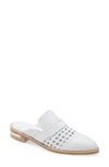 Freda Salvador Keen Loafer Mule In White Open Woven