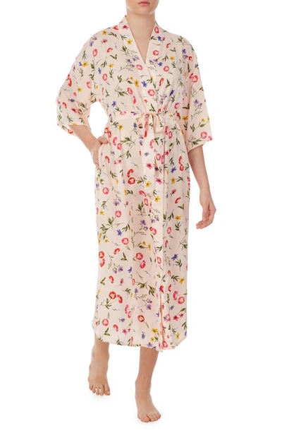 Room Service Satin Robe In Pink Floral