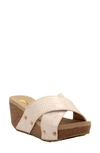 Volatile Riverside Platform Wedge Slide Sandal In White