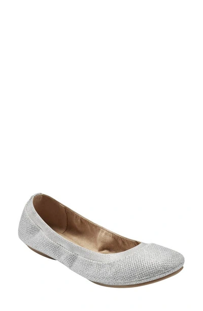 Bandolino Womens Slip On Dressy Ballet Flats In Silver Glam