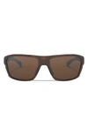 Oakley Split Shot 64mm Polarized Oversize Rectangle Sunglasses In Brown