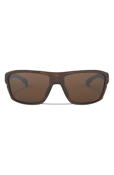 Oakley Split Shot 64mm Polarized Oversize Rectangle Sunglasses In Brown