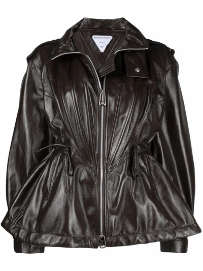 Bottega Veneta Macramé-trimmed Leather Jacket In Black