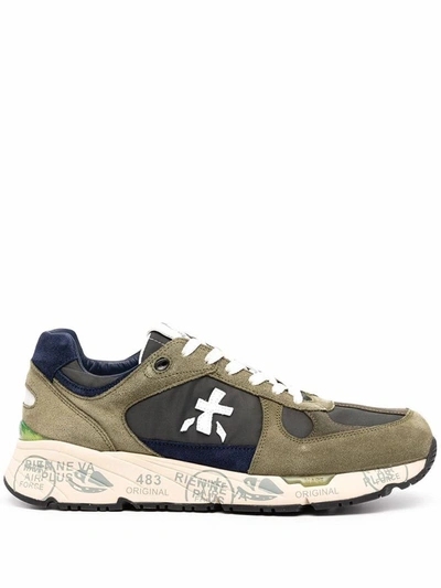 Premiata Mase Logo-patch Sneakers In Green