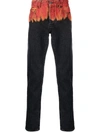 Marcelo Burlon County Of Milan Marcelo Burlon Man Jeans Brick Size 30 Cotton, Polyester In Black