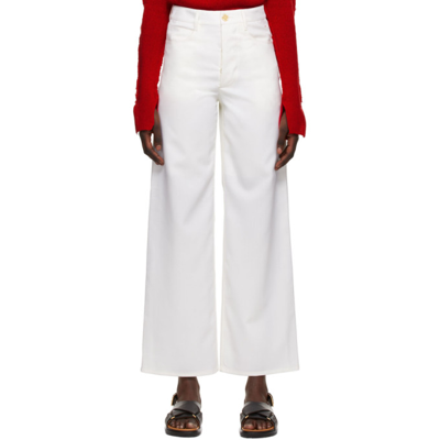 Marni White Five-pocket Trousers In 00w03 Whit