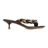 Bottega Veneta Nappa Lagoon Chain And Leather Sandals In Brown