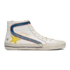 GOLDEN GOOSE WHITE & BLUE SLIDE CLASSIC trainers