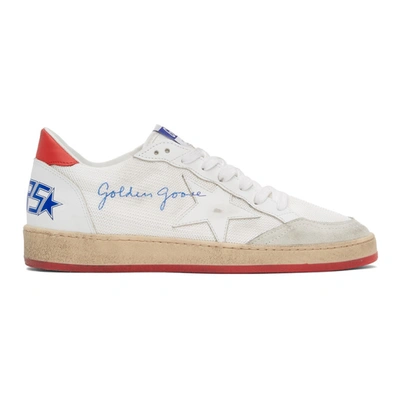 Golden Goose Ballstar Net Upper Suede Toe Leather Star And Spur In White