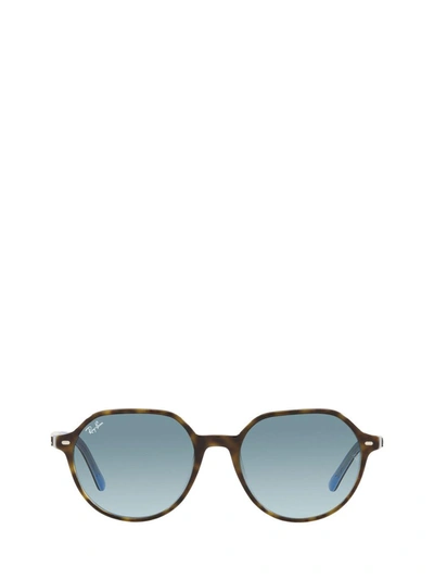 Ray Ban Womens Brown Rb2195 Thalia Square-frame Acetate Sunglasses In Havana On Light Blue