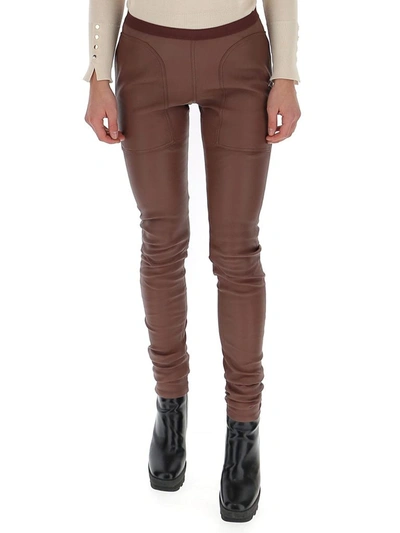 Rick Owens Phlegethon Leggings In Brown