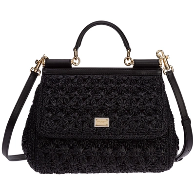 Dolce & Gabbana Women's Handbag Shopping Bag Purse  Sicily In Black