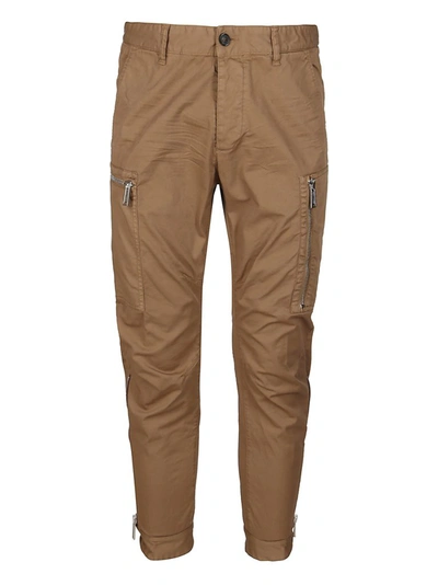 Dsquared2 Cropped Cargo Pants In Beige