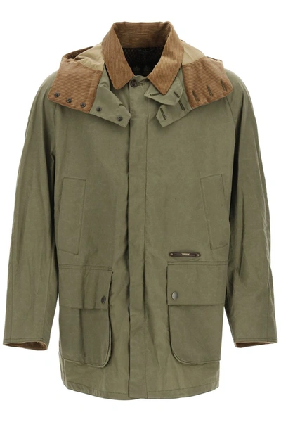Barbour Gold Standard Beaufort Corduroy-trimmed Cotton-ripstop Hooded Jacket In Green,khaki,brown