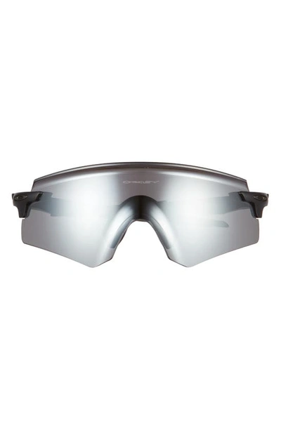 Oakley Encoder 36mm Small Shield Sunglasses In Matte Black/ Prizm Black