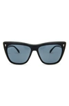 Mita 58mm Wynwood Cat Eye Sunglasses In Shiny Black/ Smoke