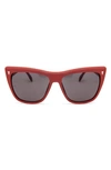 Mita 58mm Wynwood Cat Eye Sunglasses In Shiny Red / Smoke