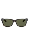 Ray Ban 58mm Polarized Square Sunglasses In Tort Polar