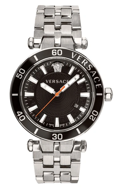 Versace Greca Sport Bracelet Watch, 43mm In Silver
