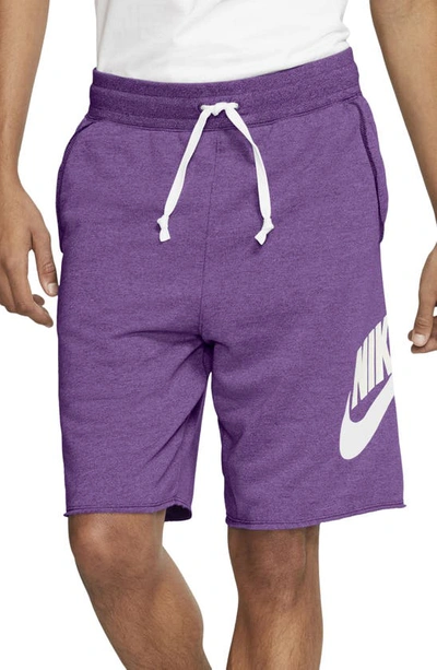 Nike Men's  Sportswear Alumni French Terry Shorts In Purple Nebula/heather/sail
