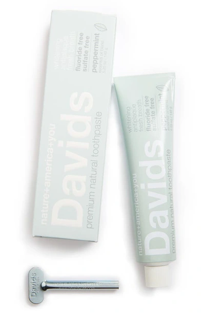 Davids Natural Toothpaste Premium Natural Toothpaste & Metal Key In Peppermint