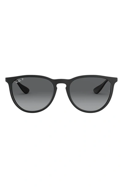 Ray Ban 54mm Polarized Gradient Round Sunglasses In Black/ Grey Gradient