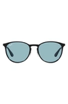 Ray Ban 54mm Round Sunglasses In Satin Black